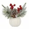 Flash Sale 🌟 10" Pine Needle & Berry Arrangement in Ceramic Pot by Ashland® ⭐ -Ashland Online Store 10699348 1