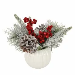 Flash Sale 🌟 10" Pine Needle & Berry Arrangement in Ceramic Pot by Ashland® ⭐ -Ashland Online Store 10699348 2