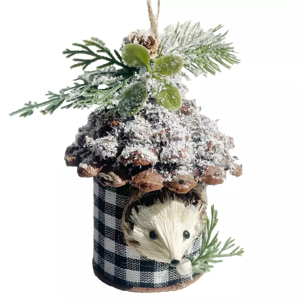 Top 10 π 5'' Hedgehog with White and Black Plaid Pinecone House β Christmas Ornament by Ashland® β€οΈ 3 Top 10 π 5'' Hedgehog with White and Black Plaid Pinecone House β Christmas Ornament by Ashland® β€οΈ