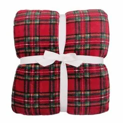 Top 10 ⌛ Red Plaid Berber Fleece Throw Blanket by Ashland® ✨ -Ashland Online Store 10699723 3