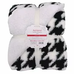 Buy 🛒 Black & White Houndstooth Berber Throw Blanket by Ashland® 🌟
