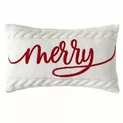 Cheap 🎁 White Knit Merry Accent Pillow by Ashland® 👏
