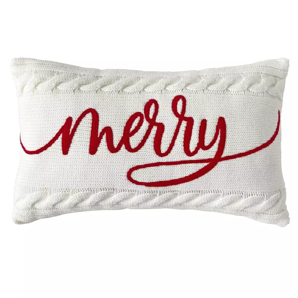 Cheap ๐ White Knit Merry Accent Pillow by Ashland® ๐ 3 Cheap ๐ White Knit Merry Accent Pillow by Ashland® ๐
