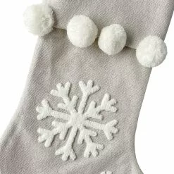 Promo ✔️ 18" Snowflake Stocking With Pom Poms by Ashland® 😉 -Ashland Online Store 10699855 2