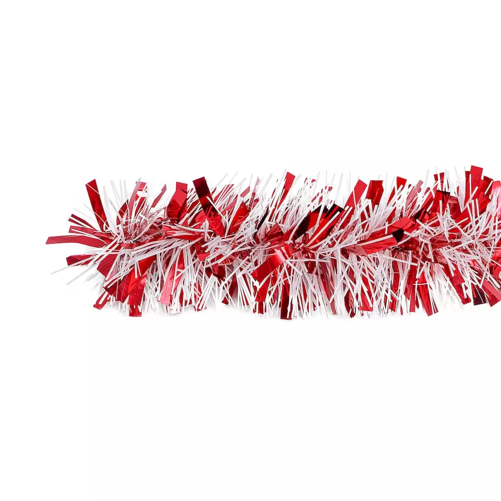 Budget β€οΈ 6ft. Red & White Tinsel Garland by Ashland® 𧨠3 Budget β€οΈ 6ft. Red & White Tinsel Garland by Ashland® π§¨