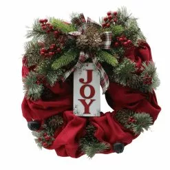 Brand new 🔔 24" Red & Green Joy Burlap Wreath by Ashland® 🔥
