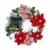 Best Sale 👏 26" Snowman Hat & Poinsettia Flocked Wreath by Ashland® 😍 -Ashland Online Store 10699982 1
