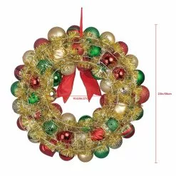 Budget 🌟 23" Red, Green & Gold Ball Ornament Wall Wreath by Ashland® 🛒 -Ashland Online Store 10699989 3