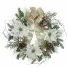 Best deal ❤️ 26" Green & Cream Poinsettia Pinecone Berry Wreath With Bow by Ashland® 🛒