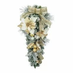 Best reviews of ✔️ 28" Poinsettia & Ornament Teardrop Swag by Ashland® 😍