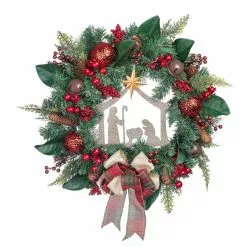 Best deal ⌛ 24" Church & Red Ball Ornament Pine Wreath by Ashland® 💯