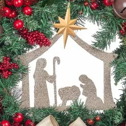 Best deal ⌛ 24" Church & Red Ball Ornament Pine Wreath by Ashland® 💯 -Ashland Online Store 10700019 3