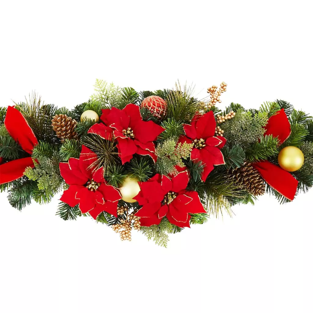Best Pirce ๐ฅฐ 72" Red Poinsettia Mixed Pine Garland by Ashland® โ 4 Best Pirce ๐ฅฐ 72" Red Poinsettia Mixed Pine Garland by Ashland® โ - Image 2