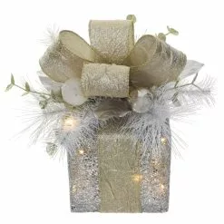Buy 😍 11" White Pine & Silver Gift Box With LED Lights by Ashland® 🤩 -Ashland Online Store 10700059 2