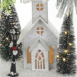 Cheapest 🤩 20" White Lantern With Pine, House & LED Lights by Ashland® 🔔 -Ashland Online Store 10700064 3