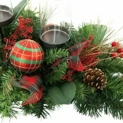 Cheapest ⭐ 32" Red & Green Pine Candle Holder Arrangement with Ornaments by Ashland® 🔔 -Ashland Online Store 10700072 2