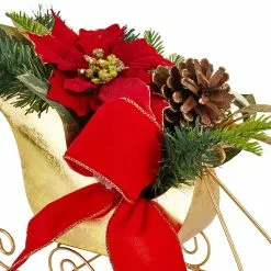 Flash Sale ⌛ 12" Red Poinsettia Gold Sleigh Table Display by Ashland® 🎉 -Ashland Online Store 10700085 2