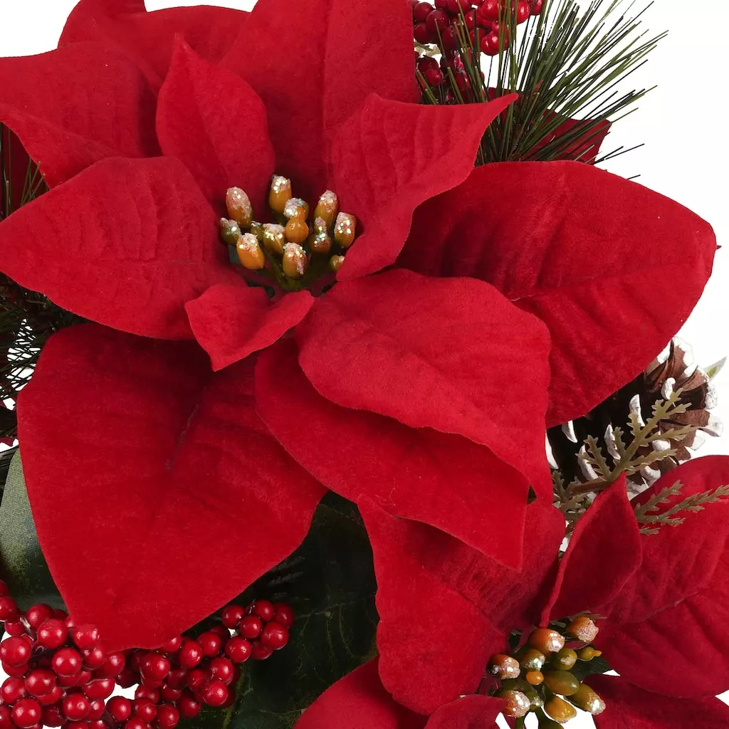 Flash Sale ๐ฏ Mixed Red Poinsettia & Pinecone Bush by Ashland® ๐ 4 Flash Sale ๐ฏ Mixed Red Poinsettia & Pinecone Bush by Ashland® ๐ - Image 2