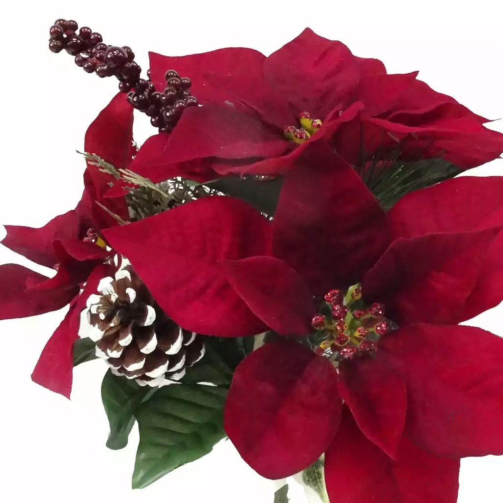 Buy ⭐ Burgundy Berry, Pinecone & Poinsettia Mixed Bush by Ashland® ✔️ 4 Buy ⭐ Burgundy Berry, Pinecone & Poinsettia Mixed Bush by Ashland® ✔️ - Image 2