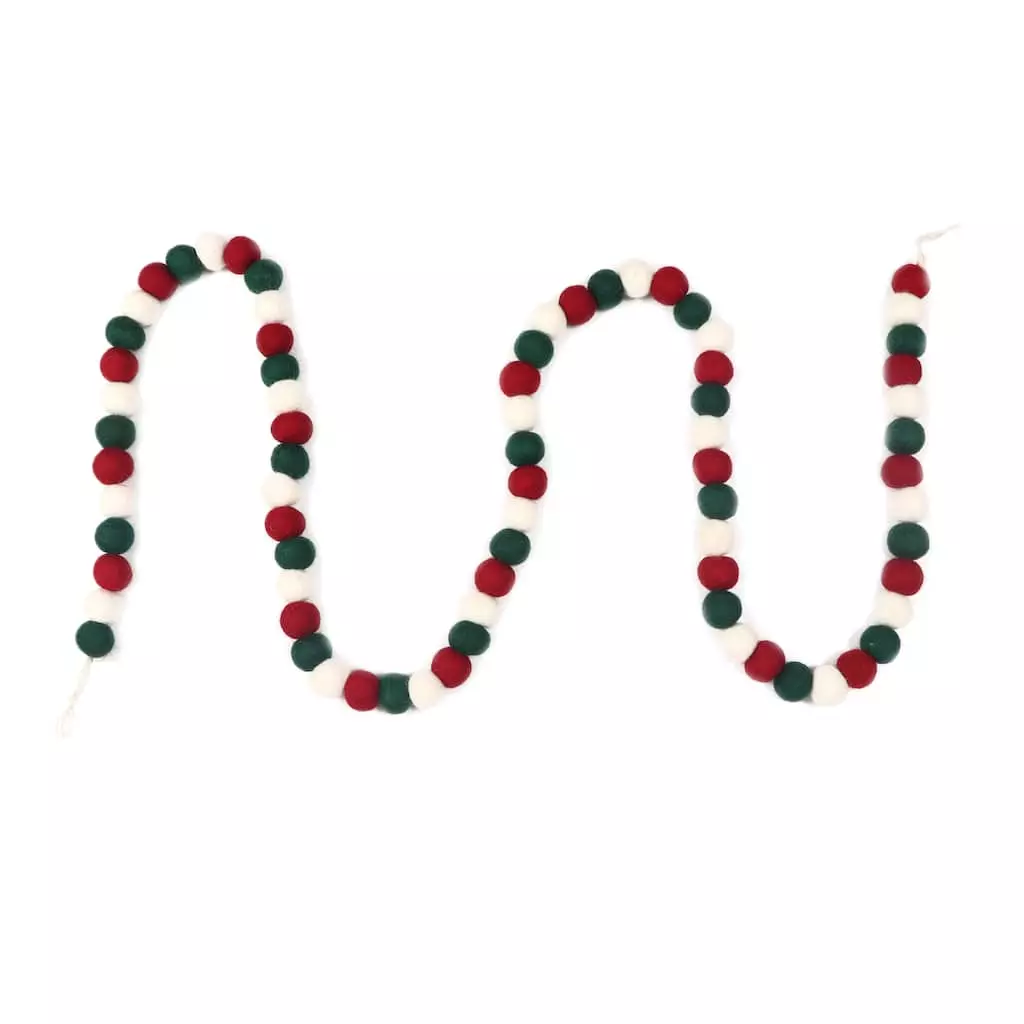 Top 10 ✔️ Assorted 6ft. Red & Green Felt Pom Pom Garland by Ashland® ✔️ 5 Top 10 ✔️ Assorted 6ft. Red & Green Felt Pom Pom Garland by Ashland® ✔️ - Image 3