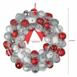 Best deal ⭐ 23" Red & White Ball Ornament Wall Wreath by Ashland® 🎁 -Ashland Online Store 10700709 3