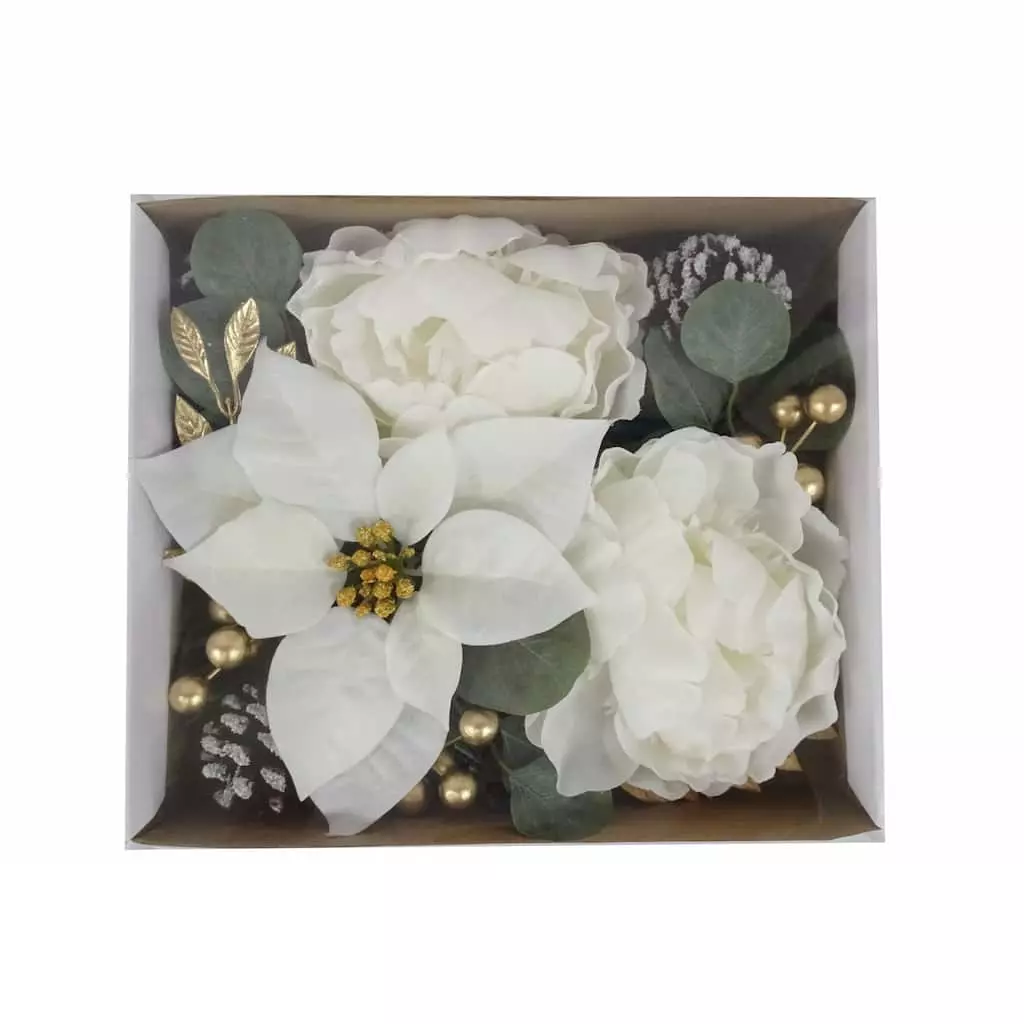 Cheap โจ White Poinsettia & Peony Accents by Ashland® ๐ 3 Cheap โจ White Poinsettia & Peony Accents by Ashland® ๐