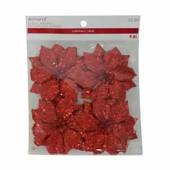 Top 10 ✨ 3.5" Glittery Red Poinsettia Accents by Ashland®, 4ct. ⭐