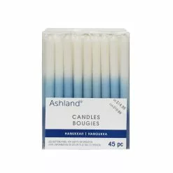 Outlet ❤️ Blue & White Ombre Hanukkah Candles by Ashland®, 45ct. ❤️