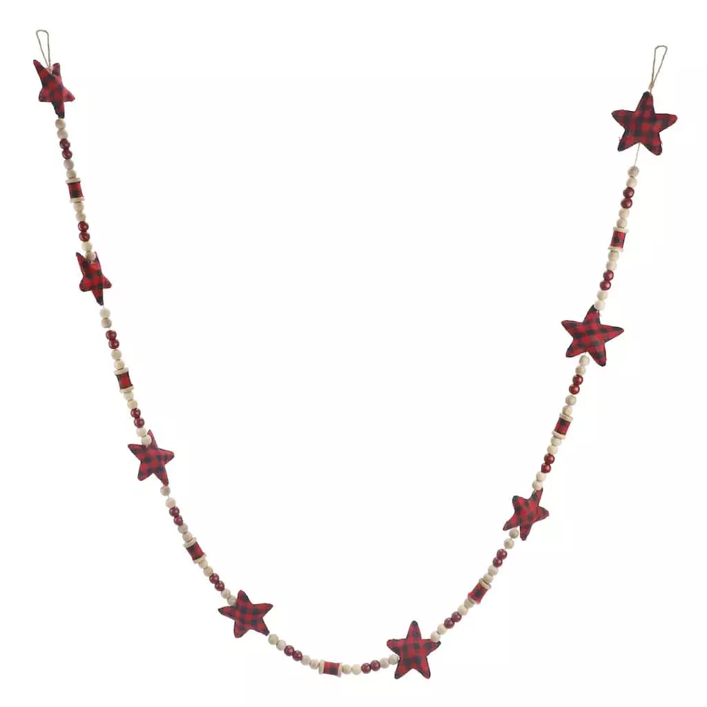Coupon ✔️ 6ft. Buffalo Check Star & Wood Bead Garland by Ashland® ⭐ 4 Coupon ✔️ 6ft. Buffalo Check Star & Wood Bead Garland by Ashland® ⭐ - Image 2