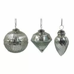 Brand new โญ Assorted 4" Silver Glass Ornament by Ashland® โจ