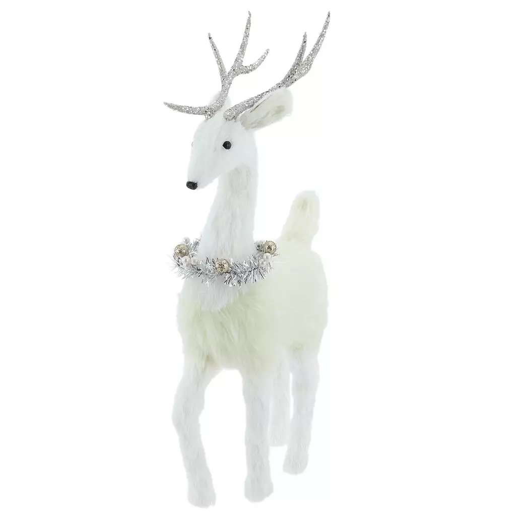 Promo ๐ 20.5" White Standing Deer with Tinsel Wreath Tabletop Figure by Ashland® โ๏ธ 3 Promo ๐ 20.5" White Standing Deer with Tinsel Wreath Tabletop Figure by Ashland® โ๏ธ