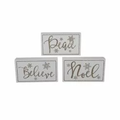 Best Sale โจ Assorted 7'' Believe/Peace/Merry Block Tabletop Décor by Ashland® ๐
