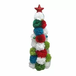 New 🌟 15.7" Multicolor Pom-Pom Tabletop Christmas Tree by Ashland® 🔔