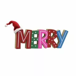 New 🔔 14.25" Merry Tabletop Sign by Ashland® 😀 -Ashland Online Store 10701171 2