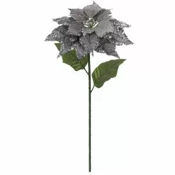 Wholesale 😀 Glittery Silver Poinsettia Stem by Ashland® 🛒