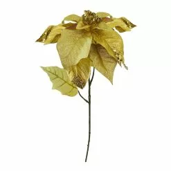 Wholesale 🔔 Metallic Gold & Glitter Poinsettia Stem by Ashland® 👍