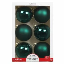 Hot Sale โ 6ct. 3.1" Dark Green Glass Ball Ornaments by Ashland® ๐
