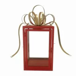 Coupon 👍 13.5" Red & Gold Gift Box Lantern by Ashland® 👍