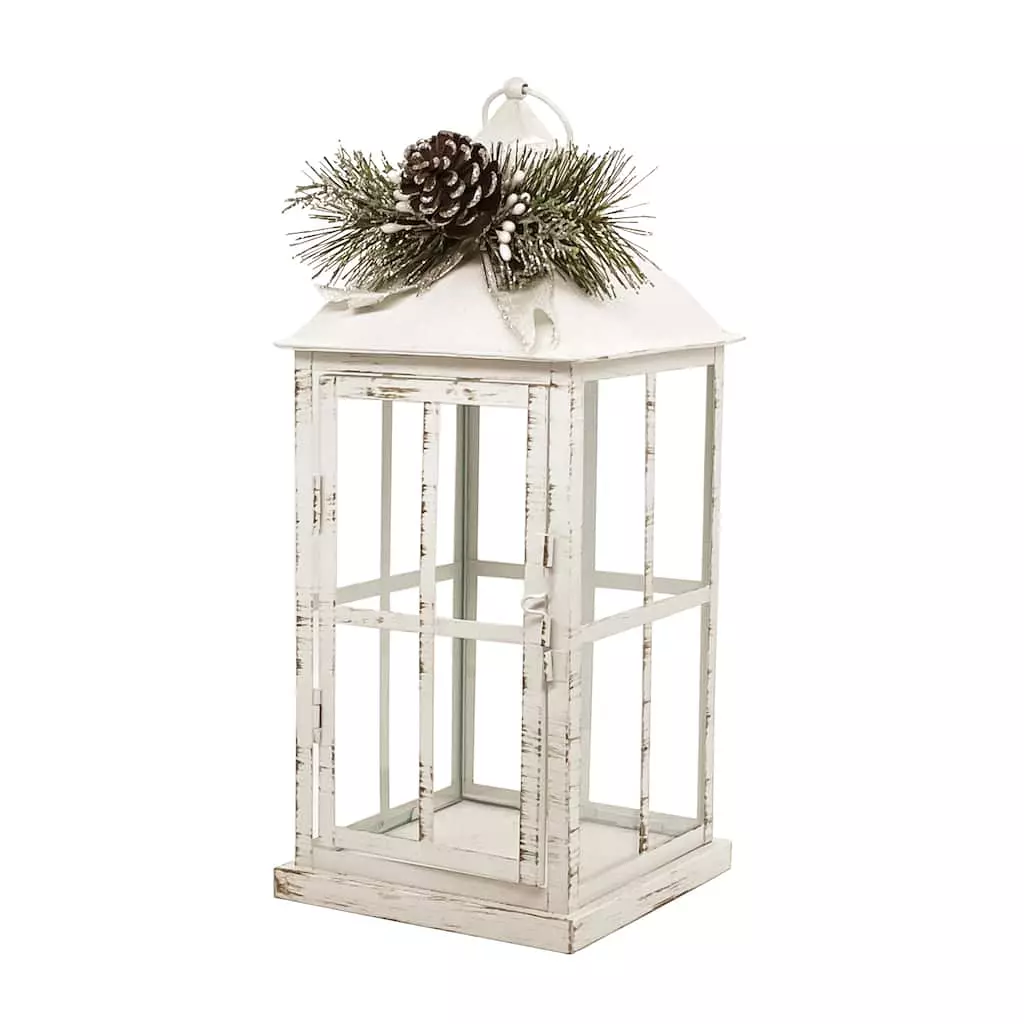 Best Pirce ๐ 15.75 White Lantern with Frosted Pine Sprig by Ashland® โญ 4 Best Pirce ๐ 15.75 White Lantern with Frosted Pine Sprig by Ashland® โญ - Image 2