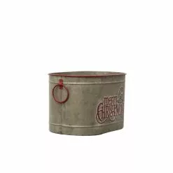 Discount ⭐ 12" Oval Merry Christmas Galvanized Metal Bucket by Ashland® 👍 -Ashland Online Store 10701753 2