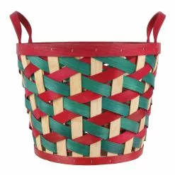 Promo 💯 11.5" Large Red and Green Woven Wood Chip Basket by Ashland® 😍