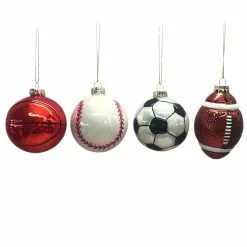 Budget 🌟 Assorted 3" Glass Sports Ball Ornament by Ashland® ⌛