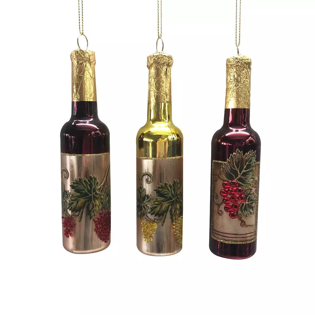 Cheap ๐ Assorted Glass Wine Bottle Ornament by Ashland® โจ 3 Cheap ๐ Assorted Glass Wine Bottle Ornament by Ashland® โจ