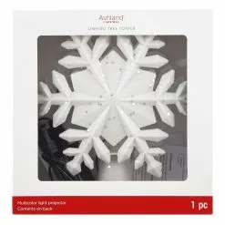 Cheapest ๐ฅฐ 9" White Glitter Snowflake Multicolor Light Projector Tree Topper by Ashland® โค๏ธ