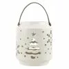 Discount ⌛ 7" White ❤️ Christmas Tree & Snowflake Ceramic Tealight Lantern by Ashland® 🎁 -Ashland Online Store 10702120 1