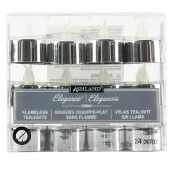 Wholesale ๐ Silver LED Silver Tealight Candles, 24ct. by Ashland® ๐