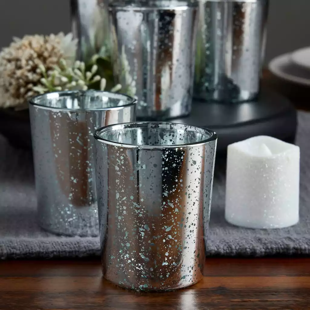 Flash Sale ⌛ 12 Packs: 6 ct. (72 total) 2.5" Silver Mercury Glass Votive Holders by Ashland® Élégance™ ⌛ 6 Flash Sale ⌛ 12 Packs: 6 ct. (72 total) 2.5" Silver Mercury Glass Votive Holders by Ashland® Élégance™ ⌛ - Image 4