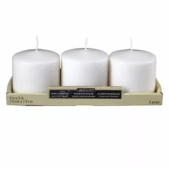 Cheap ✨ 12 Packs: 3 ct. (36 total) Basic Elements™ White Pillar Candles by Ashland® ✔️