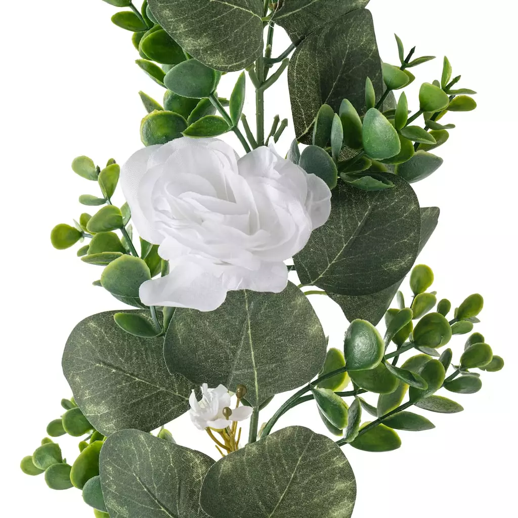 Outlet ๐ 12 Pack: 6ft. White Rose Foliage Garland by Ashland® โจ 6 Outlet ๐ 12 Pack: 6ft. White Rose Foliage Garland by Ashland® โจ - Image 4