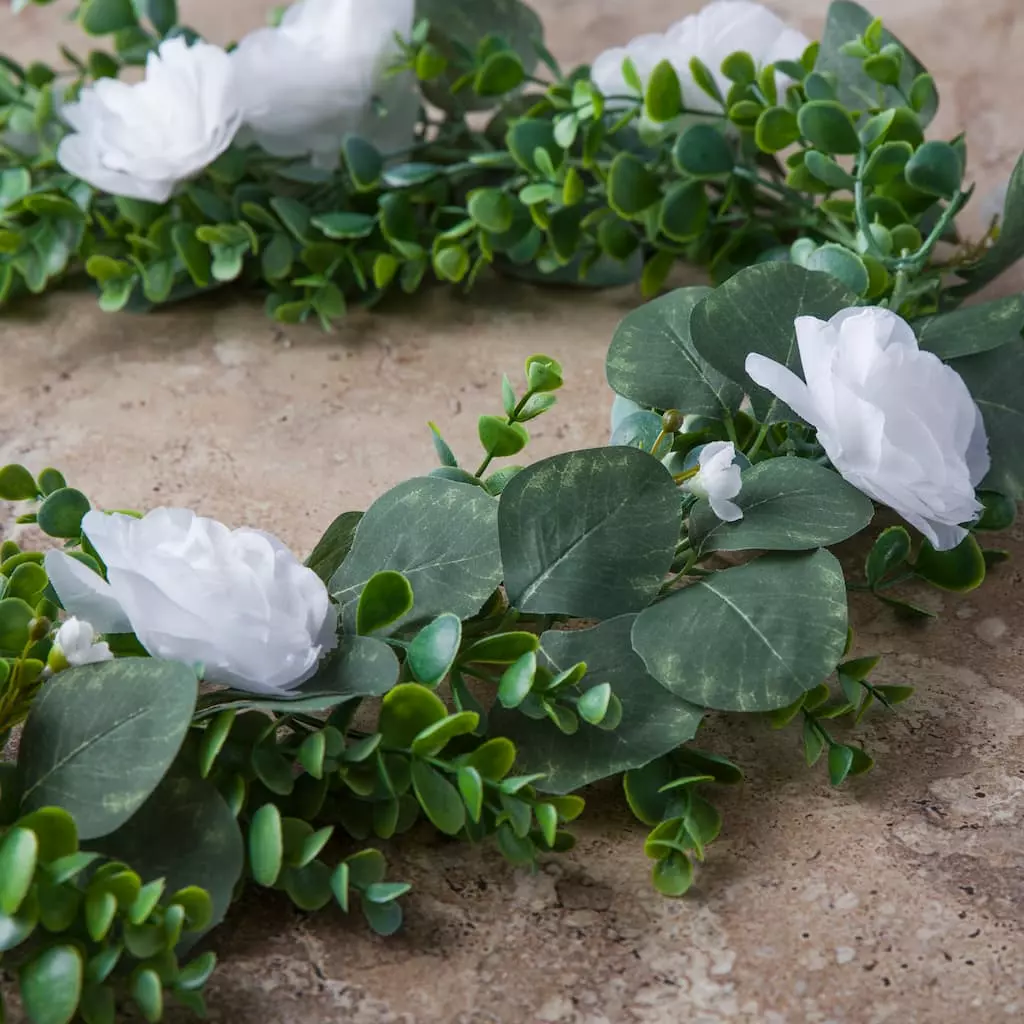 Outlet ๐ 12 Pack: 6ft. White Rose Foliage Garland by Ashland® โจ 4 Outlet ๐ 12 Pack: 6ft. White Rose Foliage Garland by Ashland® โจ - Image 2